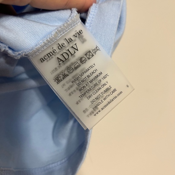 Acmé de La vie ADLV baby blue over size tee - Picture 4 of 8